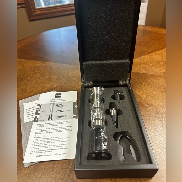 Skybar Luxury Wine Opener Set Box Foil Cutter Pourer Stopper Open Box - Picture 2 of 7